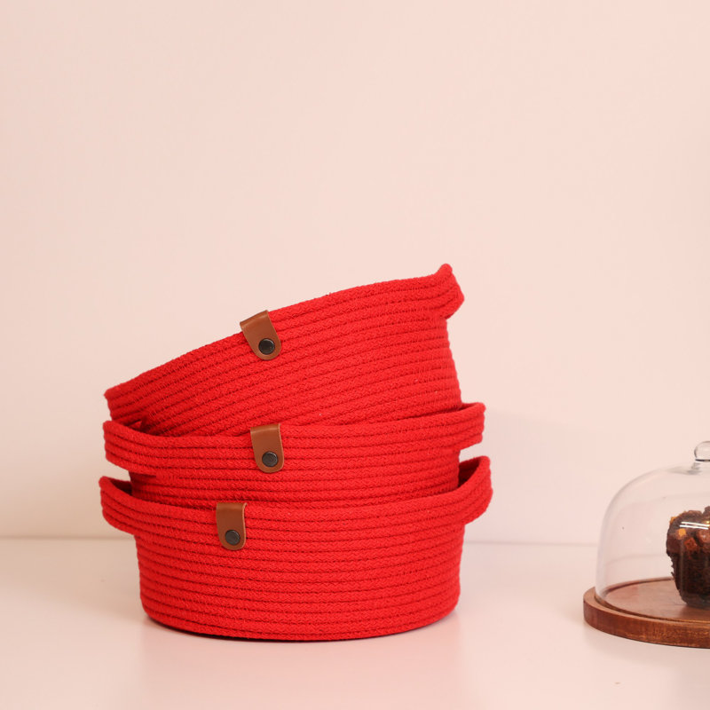 Brayden Studio Decorative Basket, Red