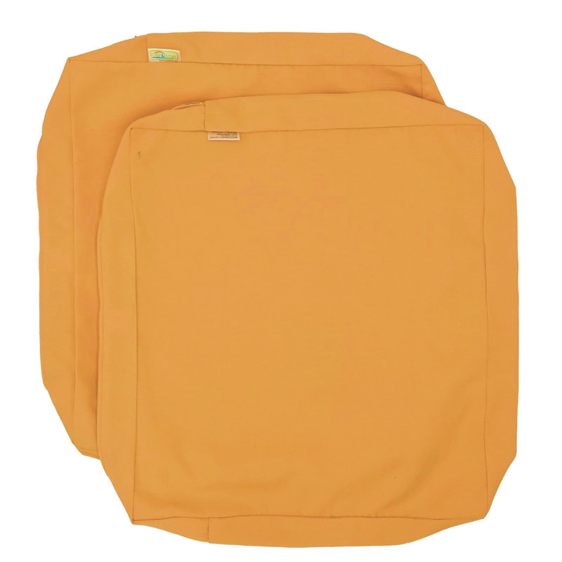 Outdoor 4'' Cushion Cover, Sunflower Yellow, 24" W x 24" D