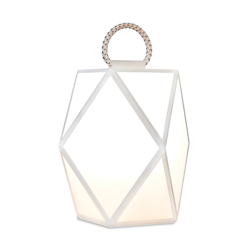 Muse Outdoor Large Battery Outdoor Lantern, Matt White