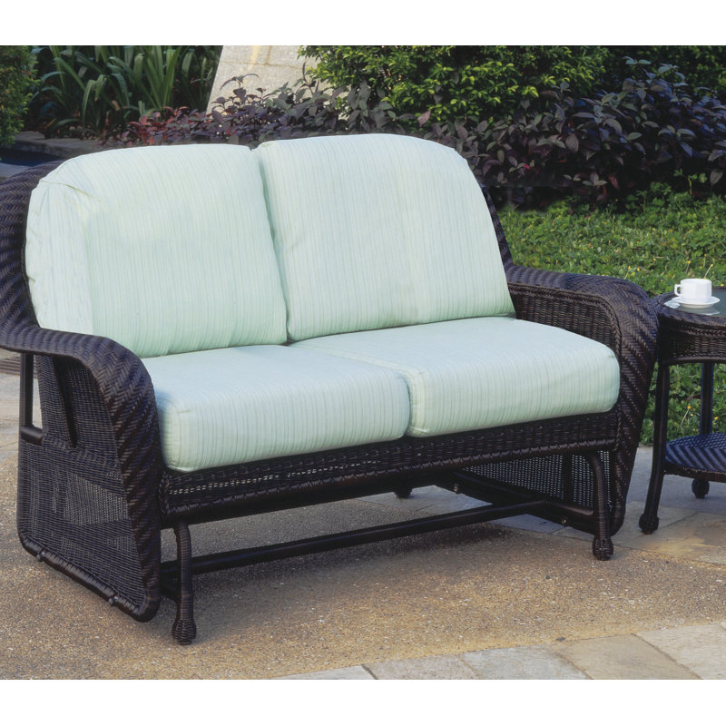Fauteuil coulissant double avec coussin clé west, Outdura® aigue-marine