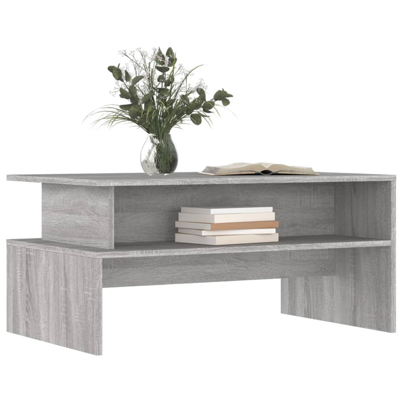Aveah Frame Coffee Table with Storage, Grey Sonoma