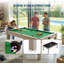 Table de billard et de ping-pong convertible 7-en-1 avec table de billard et tennis de table 7-en-1 avec accessoires, grain de bois HDF et accents chromés-126724188