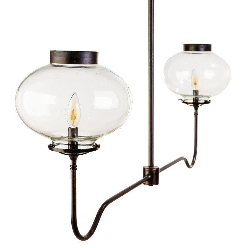 Lustre réplique à gaz 2 lumières