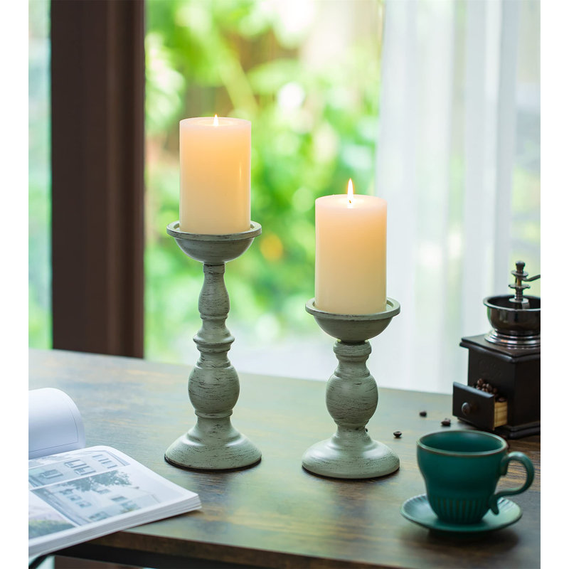 Metal Candlestick, Green
