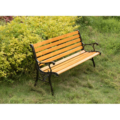 Kambrya Durable Steel and Solid Wood Park Bench by Red Barrel Studio