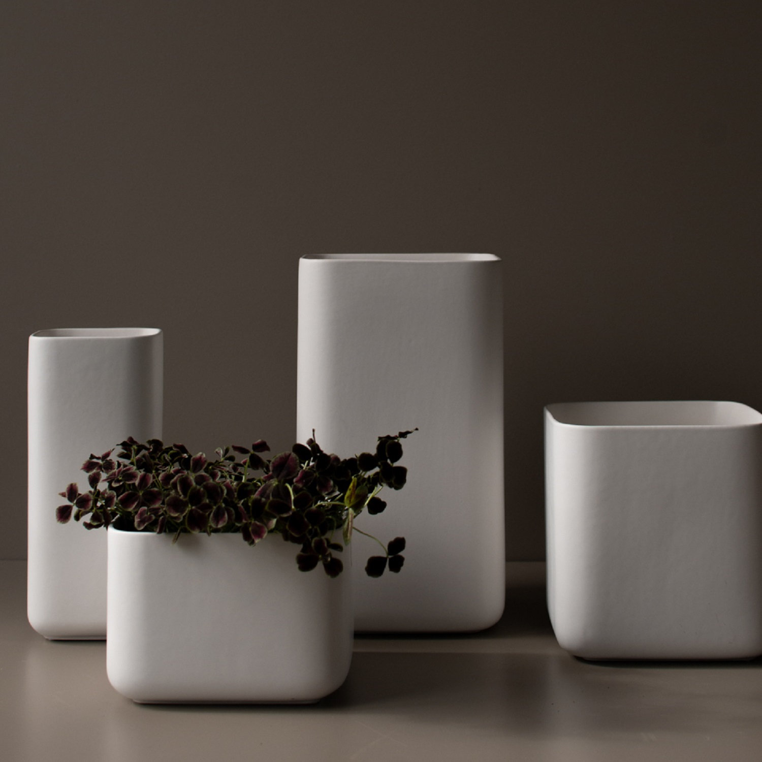 Dan Ceramic Table Vase, 9.84" H x 5.11" W x 5.11" D, White