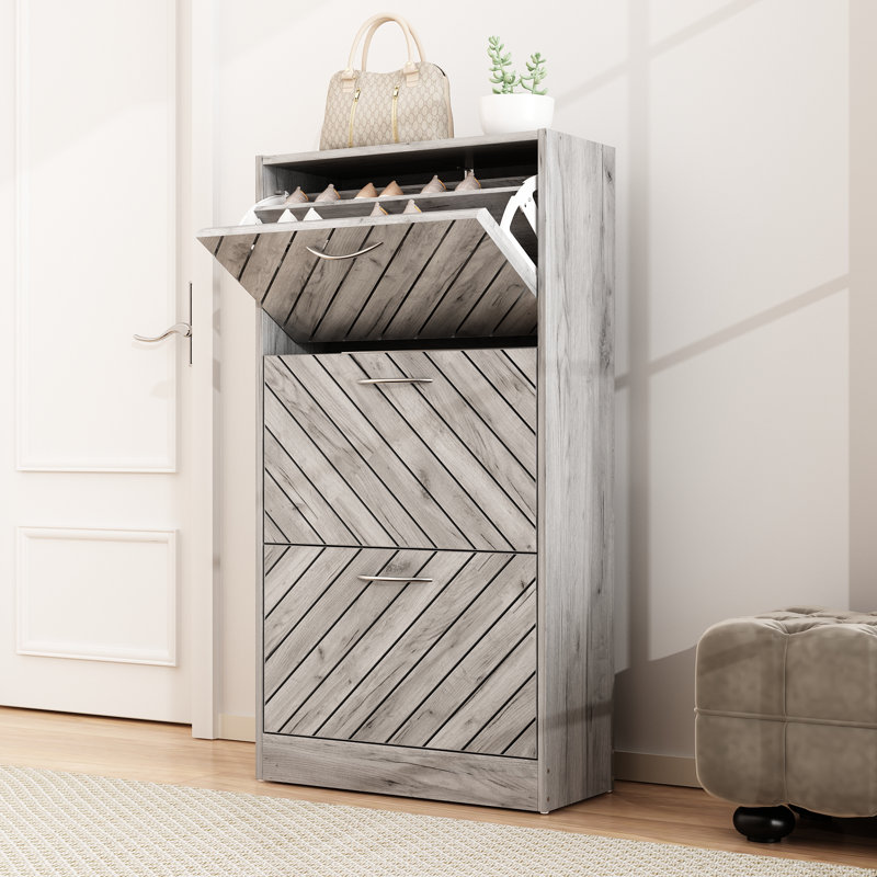 Rangement à chaussures de 42 paires de H 42,3 po x l 22,4 po, Gris