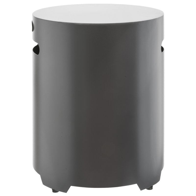 20" Gray Aluminum Propane Tank Cover with Faux Concrete Finish