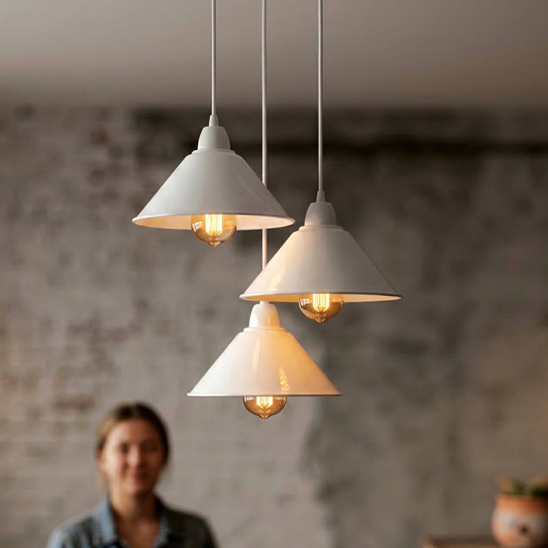 10cm H Metal Cone Lamp Shade, White