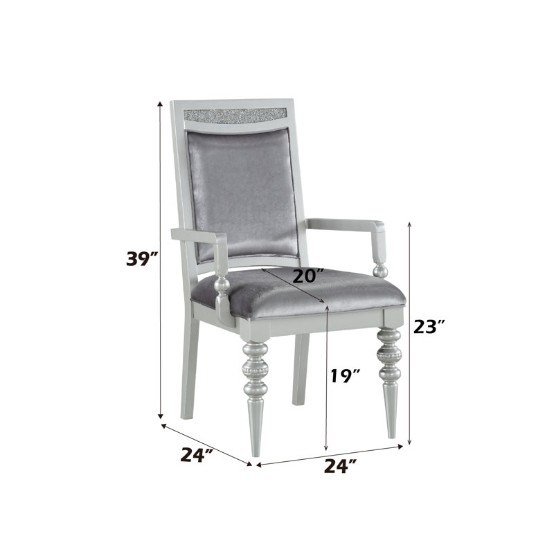 Chaises de salle à manger rembourrées avec pieds en bois Yousef
