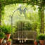 Wind Chime Metal Glass and Iron Butterfly Design with Bead Accents for Home and Garden Decor - 31" Blue
