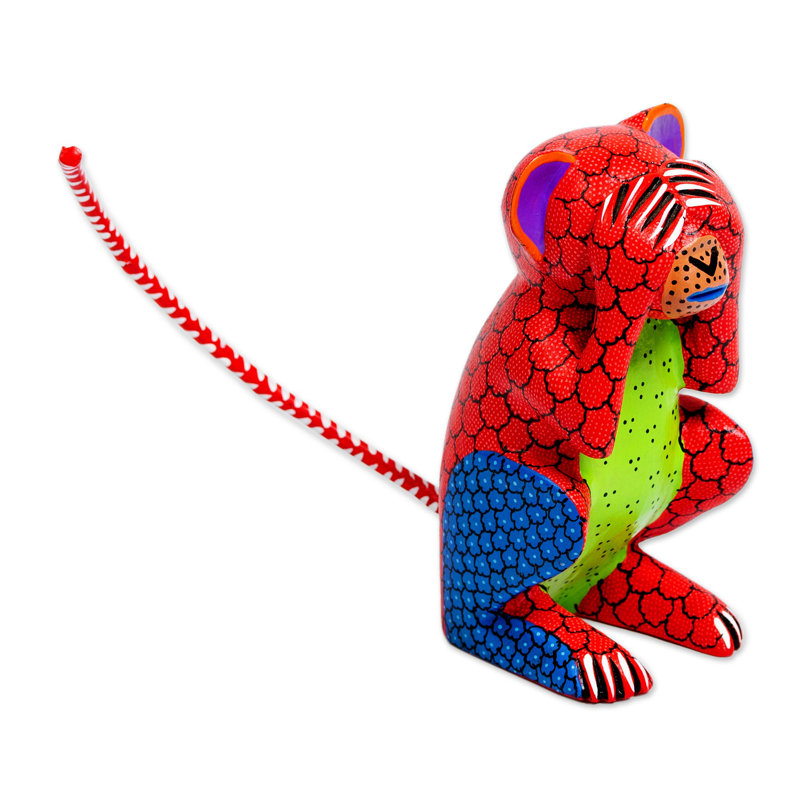 Sculpture singe dans le chaos Alebrije