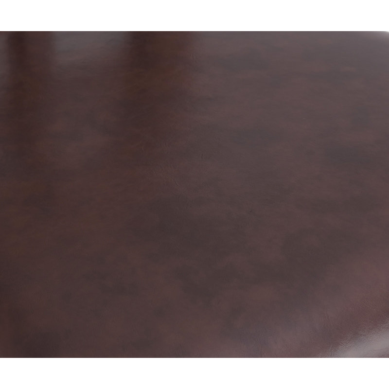 Napa Mahogany Rubberwood Counter Height Swivel Stool with Faux Leather Seat