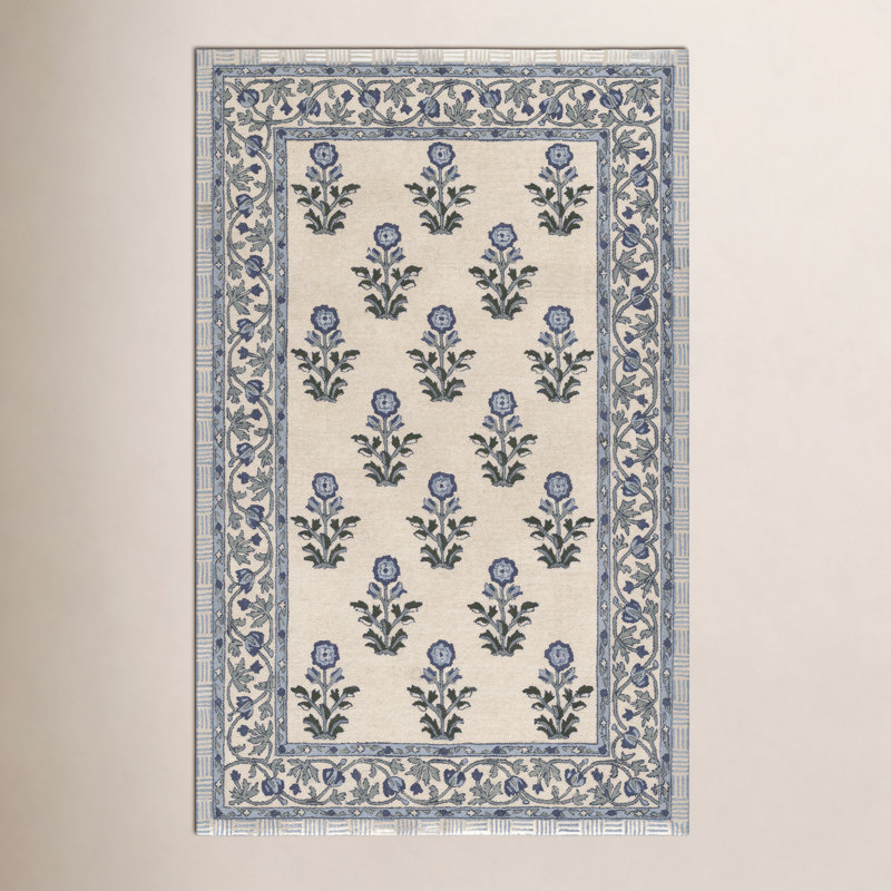 Alice Handmade Wool Rug, Rectangle 5' x 7'6"