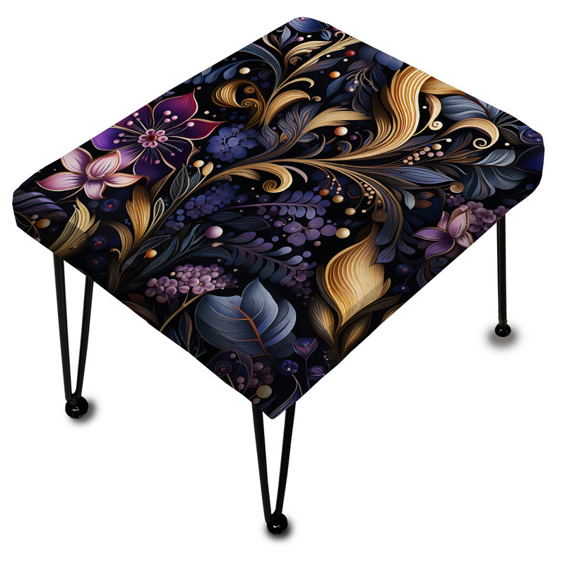 Paisley romantique bleu et mauve - repose-pieds rectangulaire floral