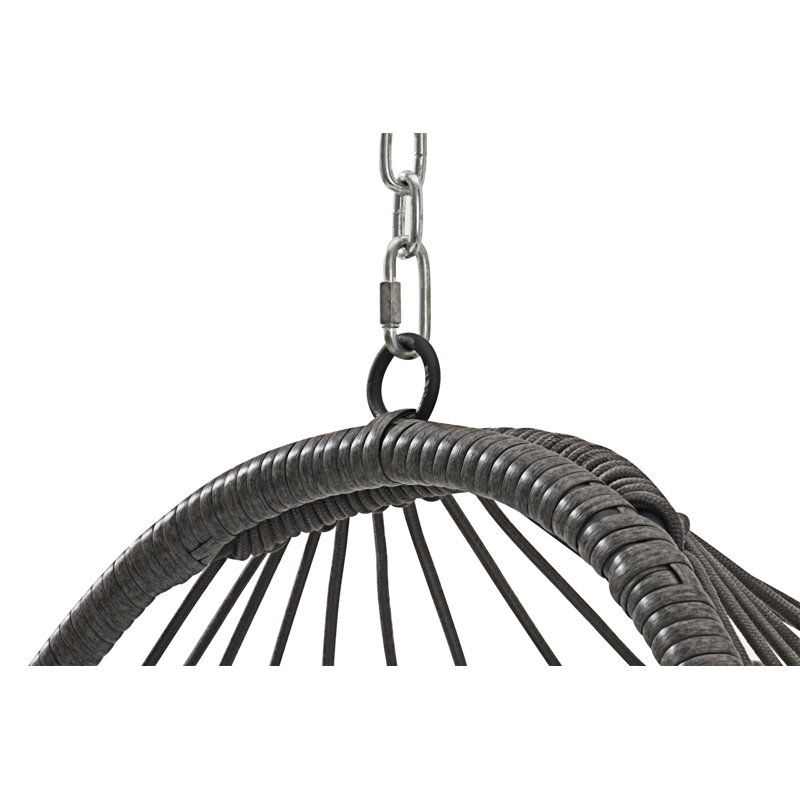 Fauteuil suspendu en rotin, Gris, Gris foncé, 28.7