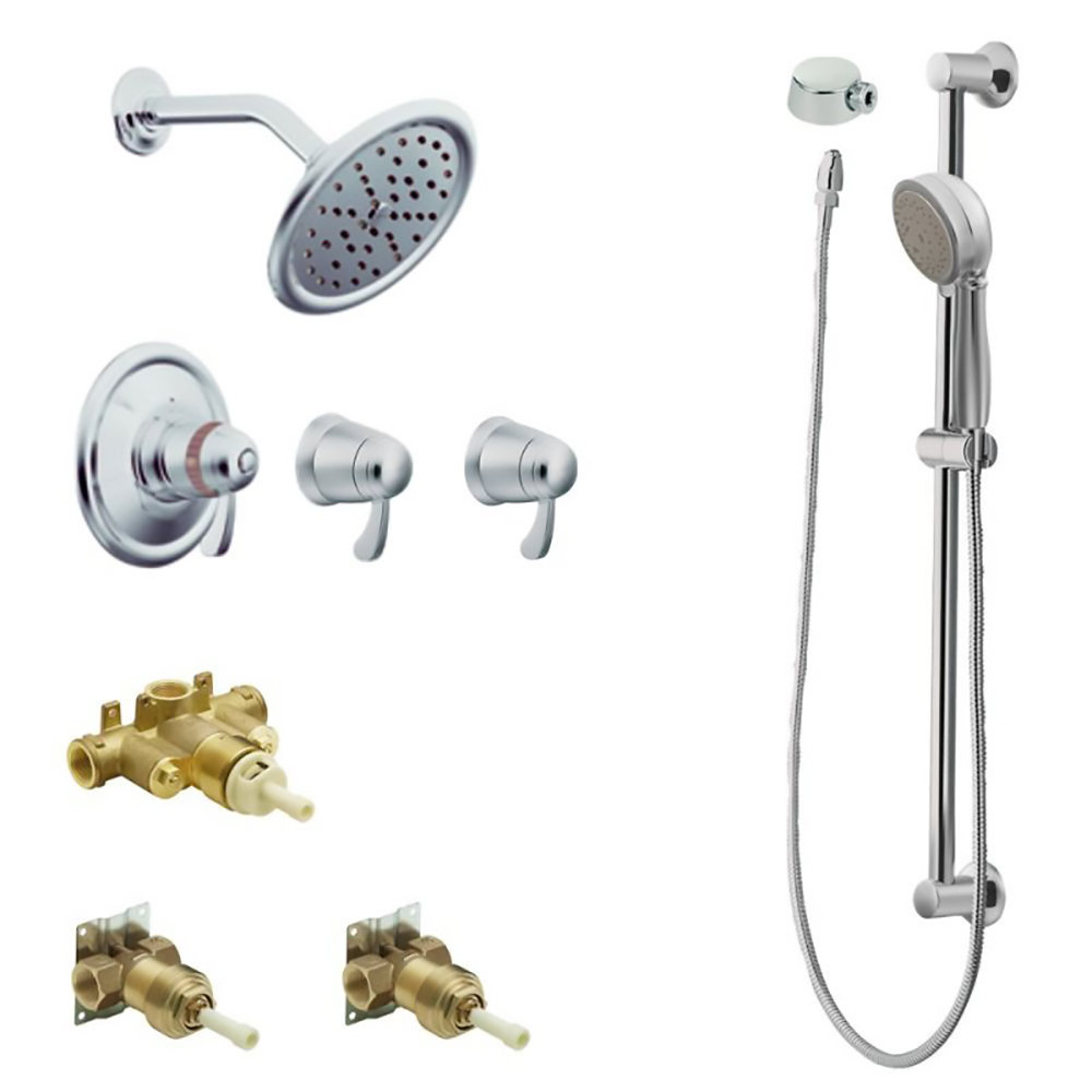 Exacttemp Thermostatic Volume Control Complete Shower System with Rough-in Valve Moen 