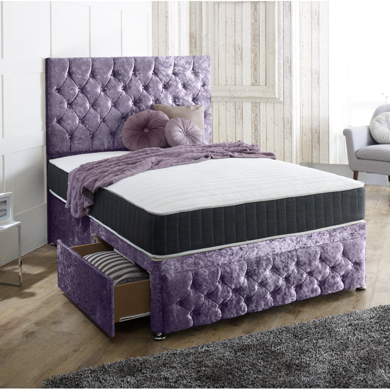 Baty Bed, Double (4'6), No Drawers, Lilac