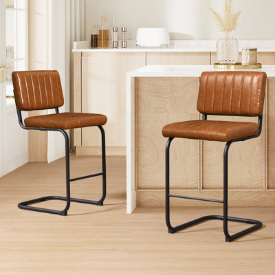 Tabouret de comptoir recouvert de similicuir 26,77 po Gautreau