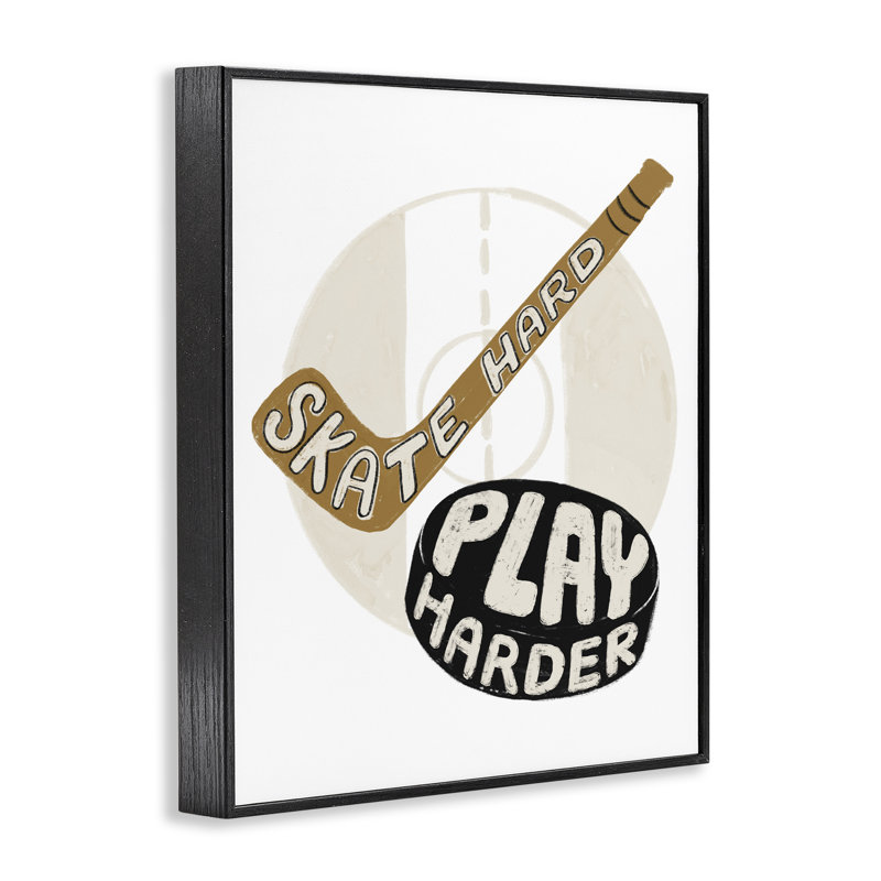 Giclée encadrée Skate Hard Play Harder, design par Connie Summers, H 14 po x l 11 po, Giclée encadrée noir minuit