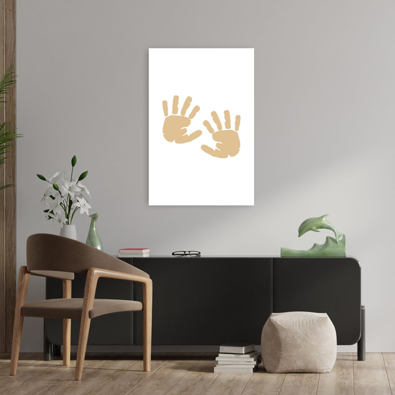 Cute Baby Handprints Abstract Contemporary Wall Art Print 1 Piece Wrapped Canvas Wall Art, 91.44cm H x 60.96cm W