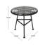 Table d'appoint grise avec plateau moderne en verre trempé durable