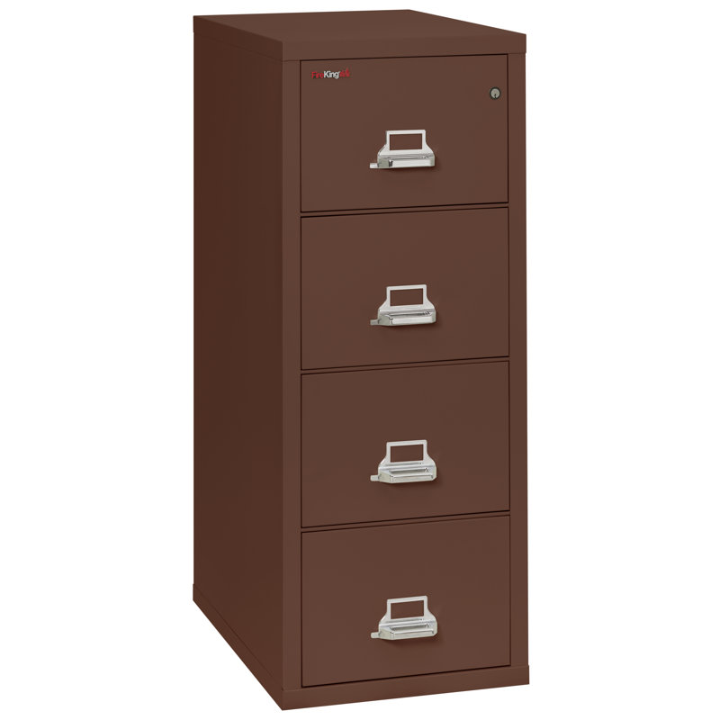 Fireproof 20.8125'' Wide 4 -Drawer Steel File Cabinet, Brown, Combination Lock, 52.75'' H X 20.81'' W X 31.56'' D 
