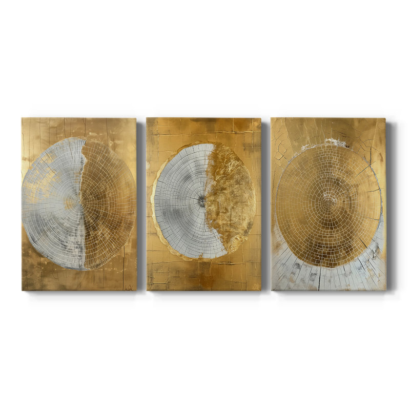 ABSTRACT Series CCXIX  -Custom Wrapped Gallery Canvas - 3 Pieces, 12" H x 24" W
