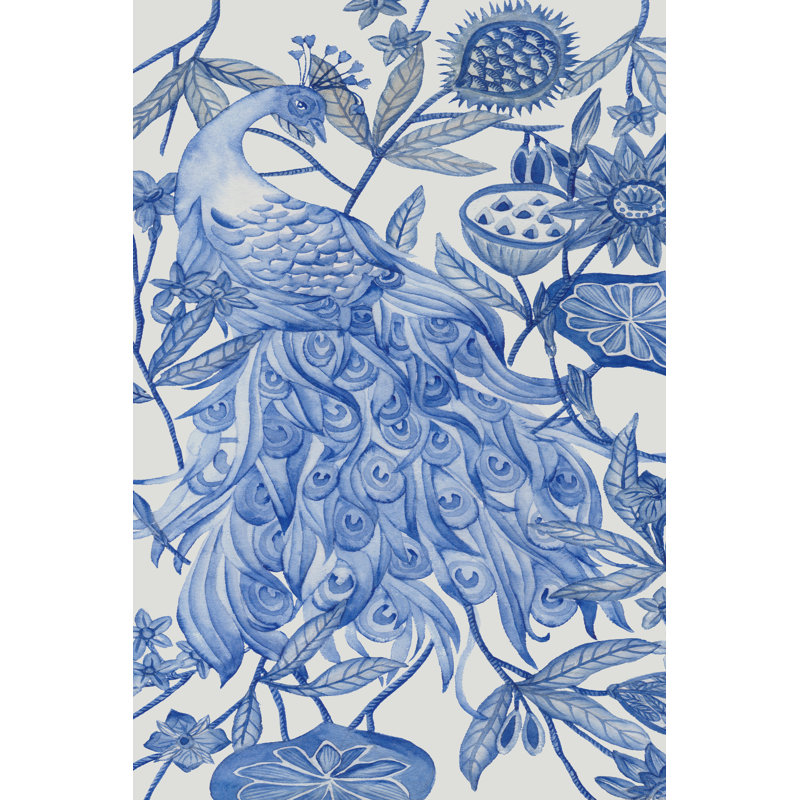 Peacock In Indigo I by Melissa Wang - Wrapped Canvas Print, 91cm H x 61cm W x 3.8cm D