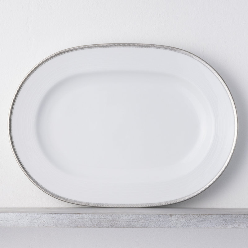 Plat ovale Noritake Whiteridge Platinum