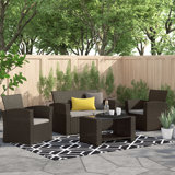 Pamalee 4 - Person Patio Conversation Sets with Cushions