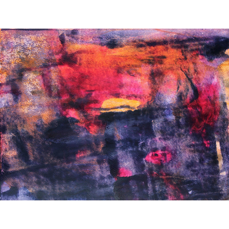 7,2,2004 par Simona Gocan - Peinture, H 25,25 po x l 31,25 po, Papier avec cadre noir