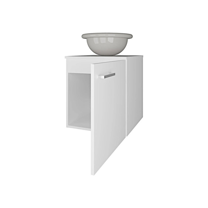 Meuble-lavabo de salle de bain avec lavabo intégré, Blanc