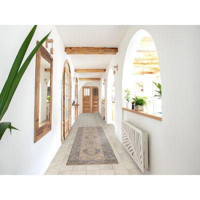 Tapis de couloir oriental couleur terre Oushak 2 x 10