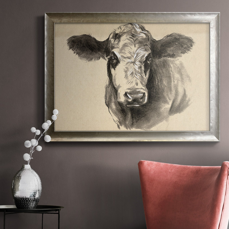 «Charcoal Cow I», reproduction sur toile encadrée, H 16 po x l 20 po x P 2,5 po