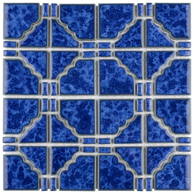Osaka 6" x 6" Porcelain Mosaic Wall & Floor Tile in Blue