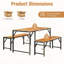 Ensemble de salle à manger 3 pièces pour 4 personnes et 2 bancs avec structure en métal-984763664-984763669