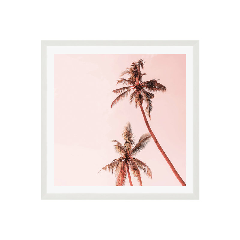 Palmiers Tulsi Sunset, H 12 po x l 12 po x P 0,75 po, Oui, Cadre simple blanc