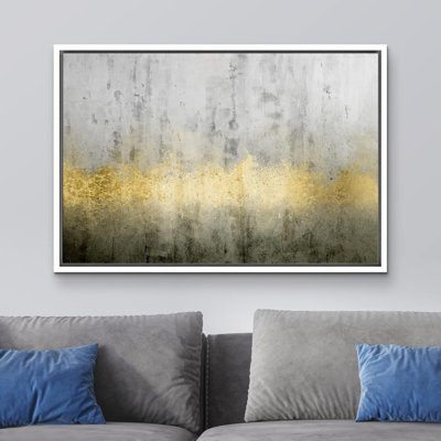 Or et gris abstrait paysage minimaliste moderne contemporain sur toile