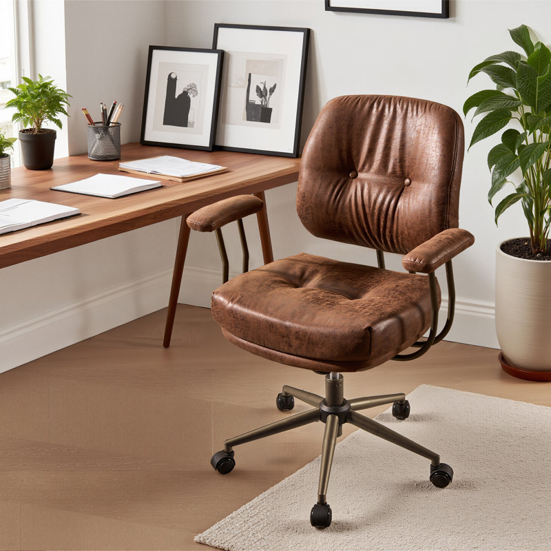 Ergonomic Executive Office Chair with Adjustable Height and Tilt, Dark Brown