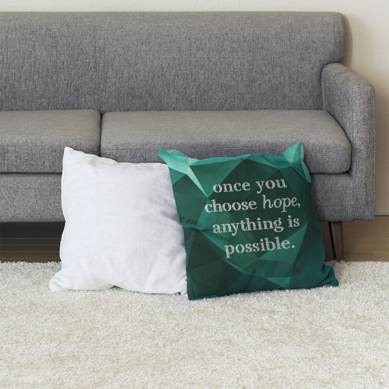 Coussin de sol pierres précieuses choisissez Hope, H 28 po x l 28 po, Émeraude