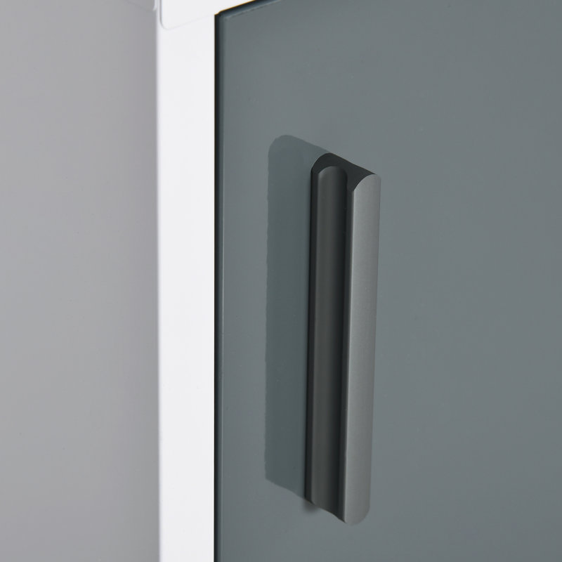Bathroom Locking Storage Cabinet - 3 Tier Shelves, Medical Supplies, White Grey Finish Medicine For Bath Lockable, Shelf Compartment, Rust
