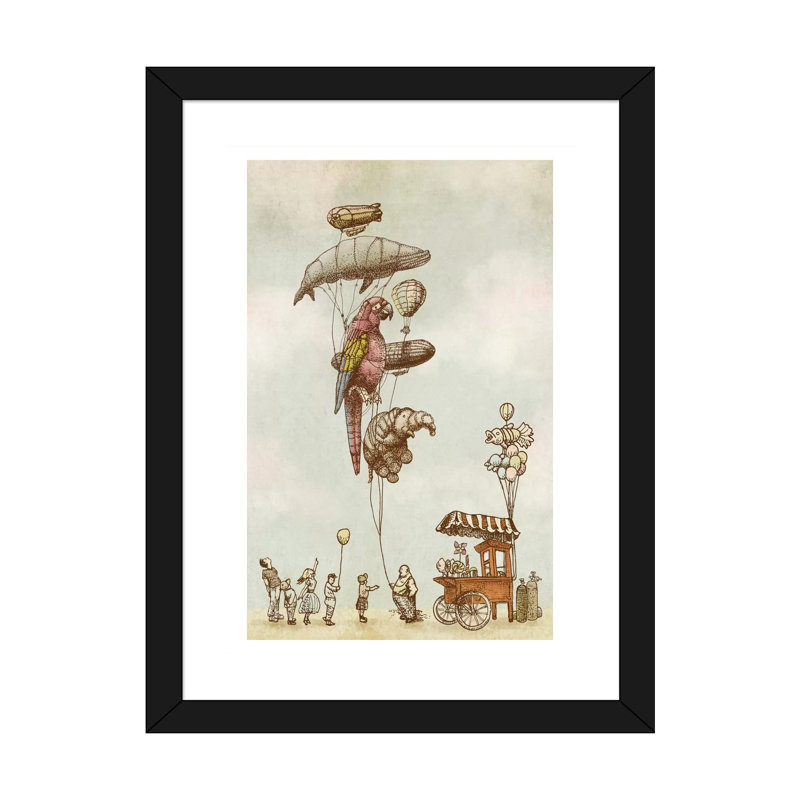 «A Day At The Fair» par Eric Fan - reproduction, H 24 po x l 16 po x P 1 po, Papier encadré noir, Blanc