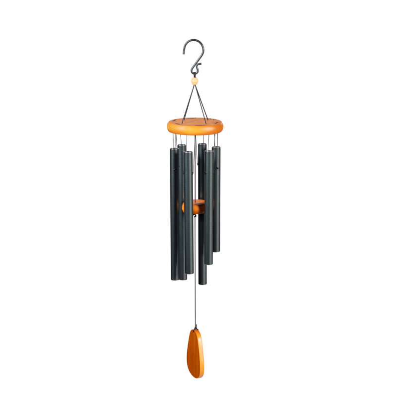 Carillon en bois réglé à la main Avria, vert, 29 po, Vert/brun