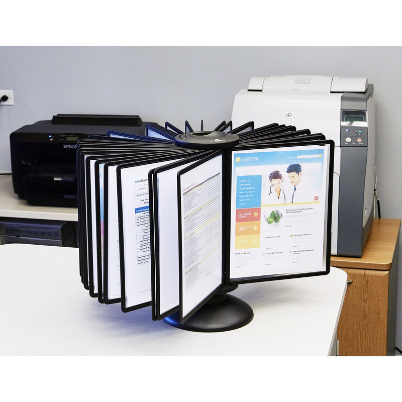 DURABLE  SHERPA Carousel Reference System, 40 Double Panels, Letter, Black