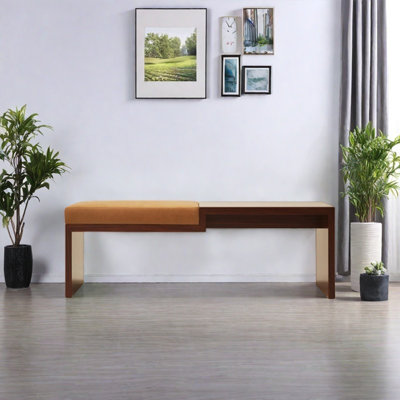 Solid wood bench upholstered clothing store stool