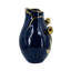 Vase en céramique bleu marine avec motif tulipe dorée-1972086128