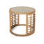 Table d'appoint en brun avec tissage et acier, plateau en verre trempé inclus-1152888041