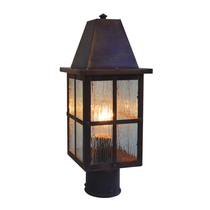 Hartford Lantern Head, 20.25" H x 8" W x 8" D, Satin Black, Amber Mica