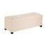 Banc de rangement avec repose-pieds, banc de bout capitonné avec sacs latéraux, commode de rangement rembourrée avec structure en métal, repose-pieds en lin